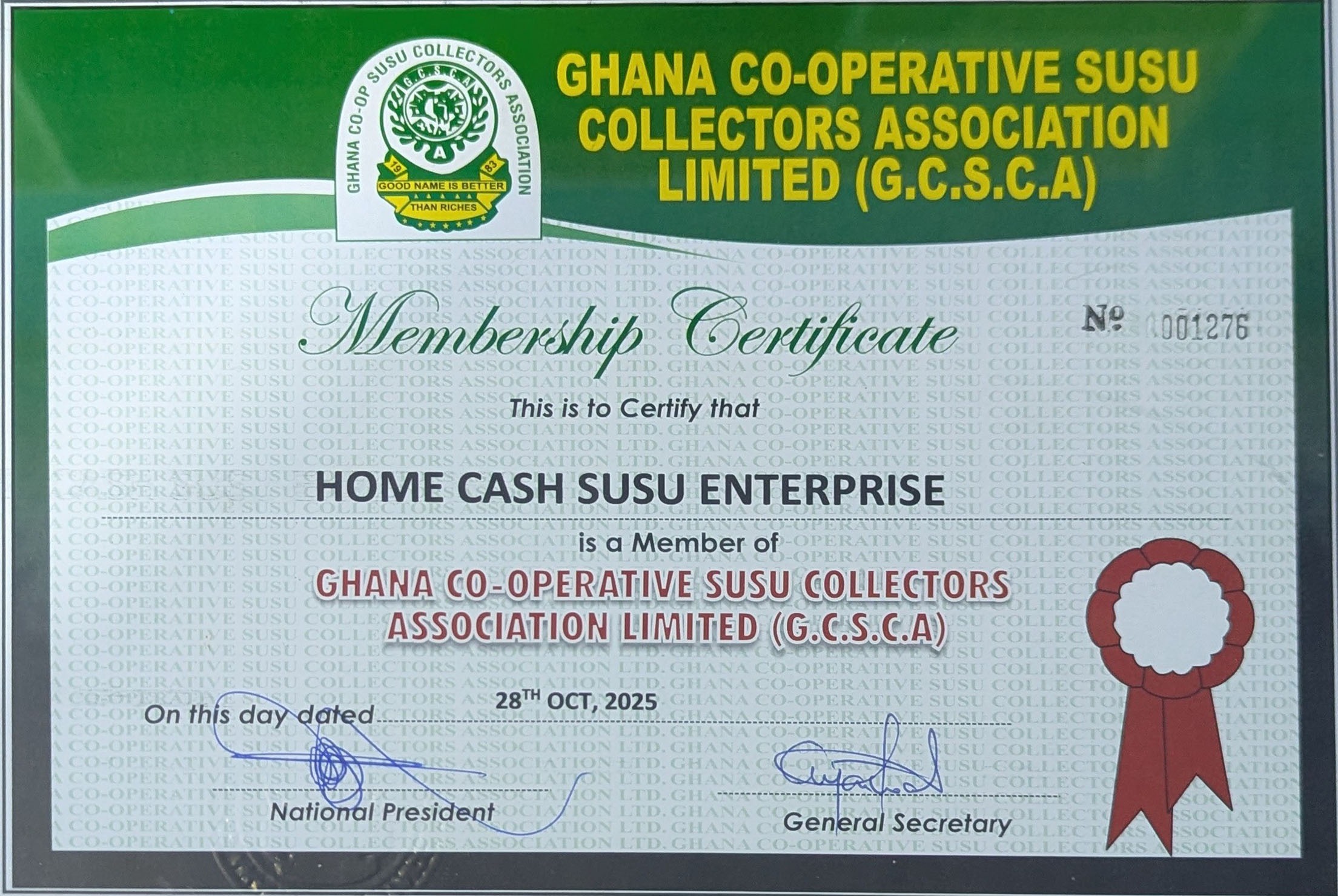GCSCA Certificate